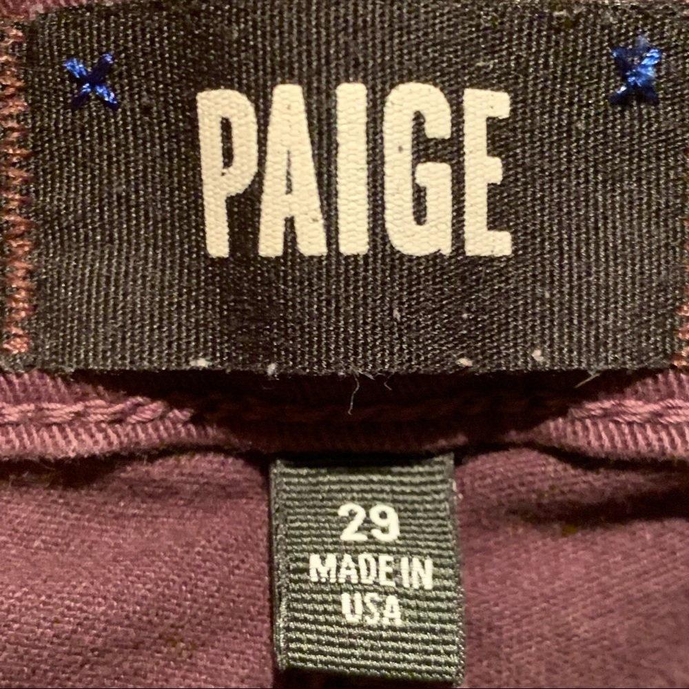 PAIGE Verdugo Ankle Skinny Jeans Autumn Plum Maroon Purple Size 29 - Picture 2 of 13